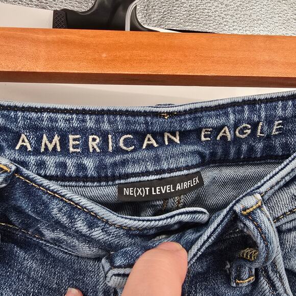 American Eagle Men's Distressed Next Level Airflex Skinny Jeans Size 29x30 - Picture 5 of 14